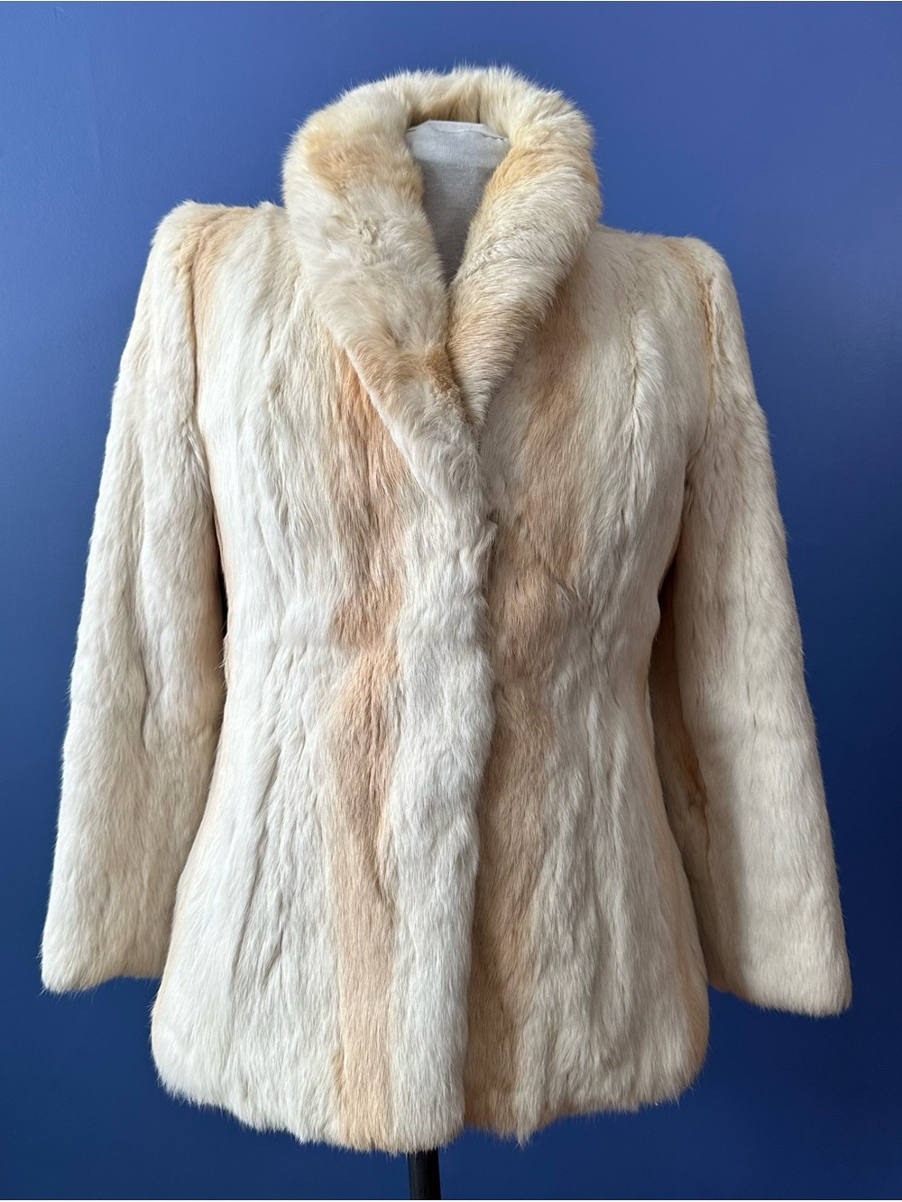 Vintage Cream and Light Tan Fur Jacket